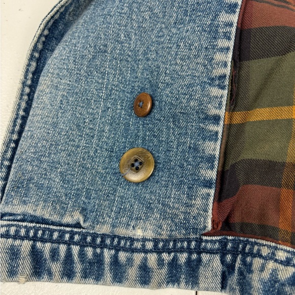 SOLD L.L. Bean Denim Barn Coat Farm Jacket Lined Men’s M Medium Worn In Work - Picture 15 of 16